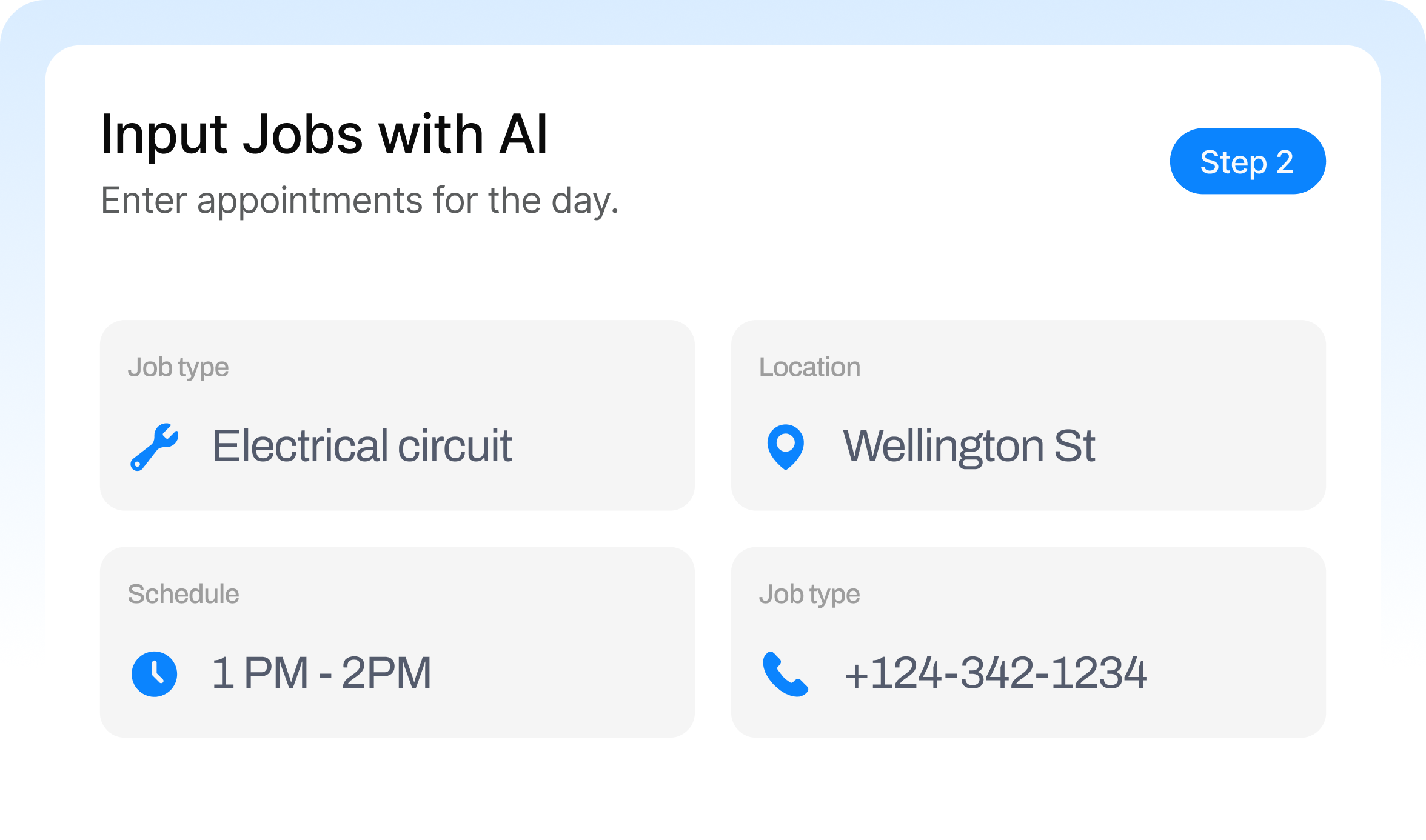 Input jobs with AI workflow step