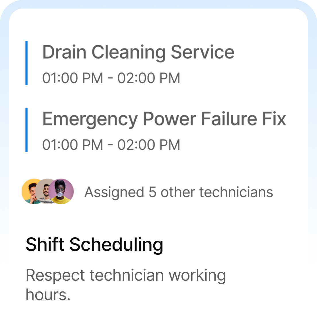 Shift Scheduling feature